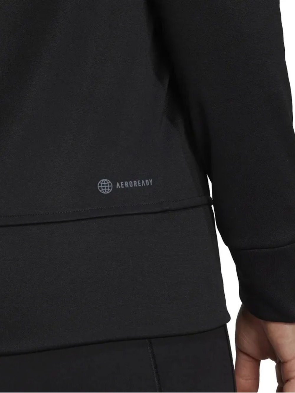 adidas AEROREADY Big Logo Hoodie Black / White - Size XS - Picture 5 of 13